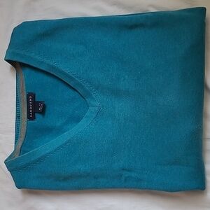 Lands' End Men's Tall Fine Gauge Cotton V-Neck Sweater